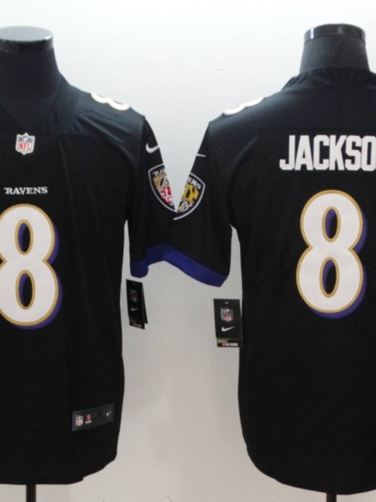 Baltimor Ravens8#Lamar Jackson embroidery uniforms