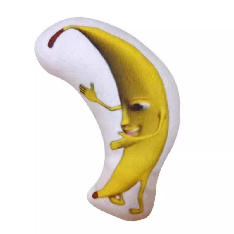 A big banana pendant banana cat watermelon strip voice toys plush doll keychain will sing and speak