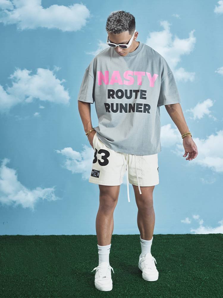 OOTC "Route" rugby uniform short -sleeved T -shirt men's beautiful street original loose before and after printed tide retro