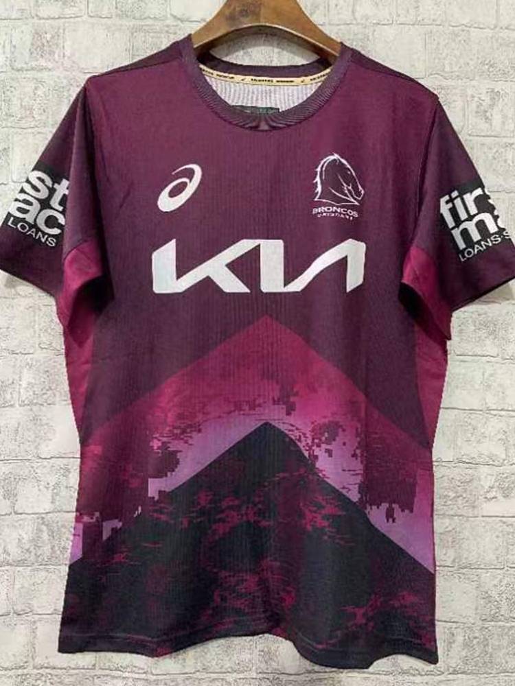 2024nrl Bronzban Mustang Flux Jersey Vests Short Sleeve Training Server Broncos Rugbyjersey