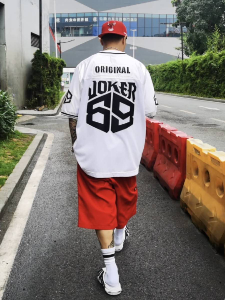Fog vujade West coast niche American loose jersey hip -hop rap rugby short -sleeved T -shirt male