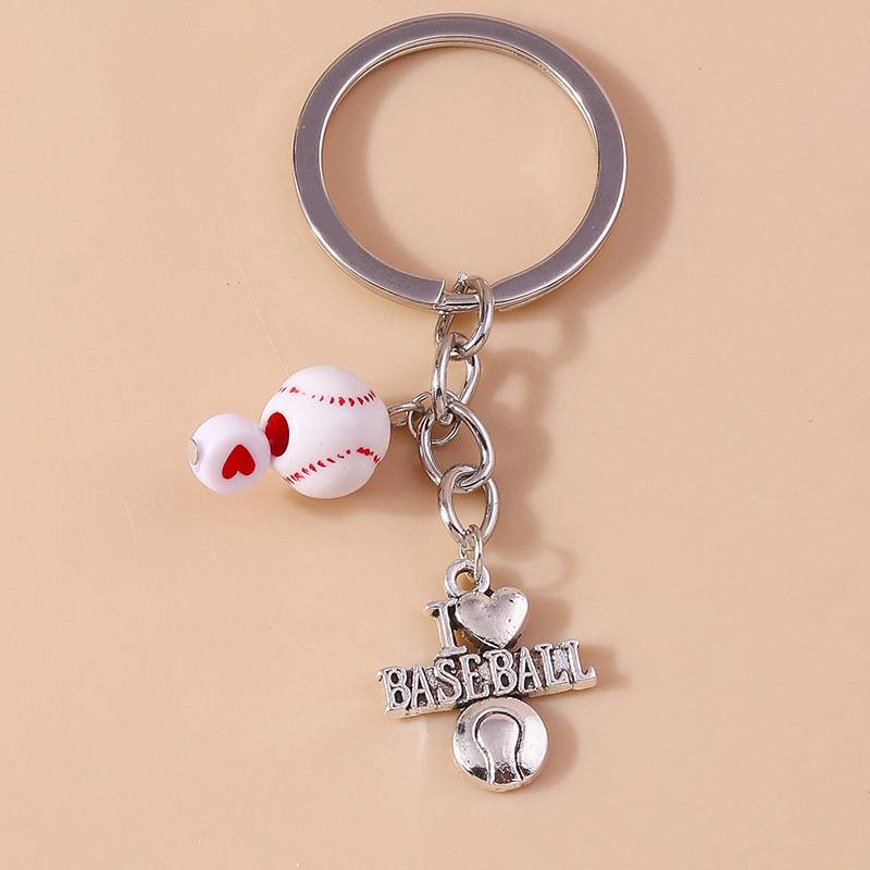 Creative Sports Balls Key Buckle Pebulsus Basketball Football Key Round Student Bag Student Bags Towing Children's Gifts
