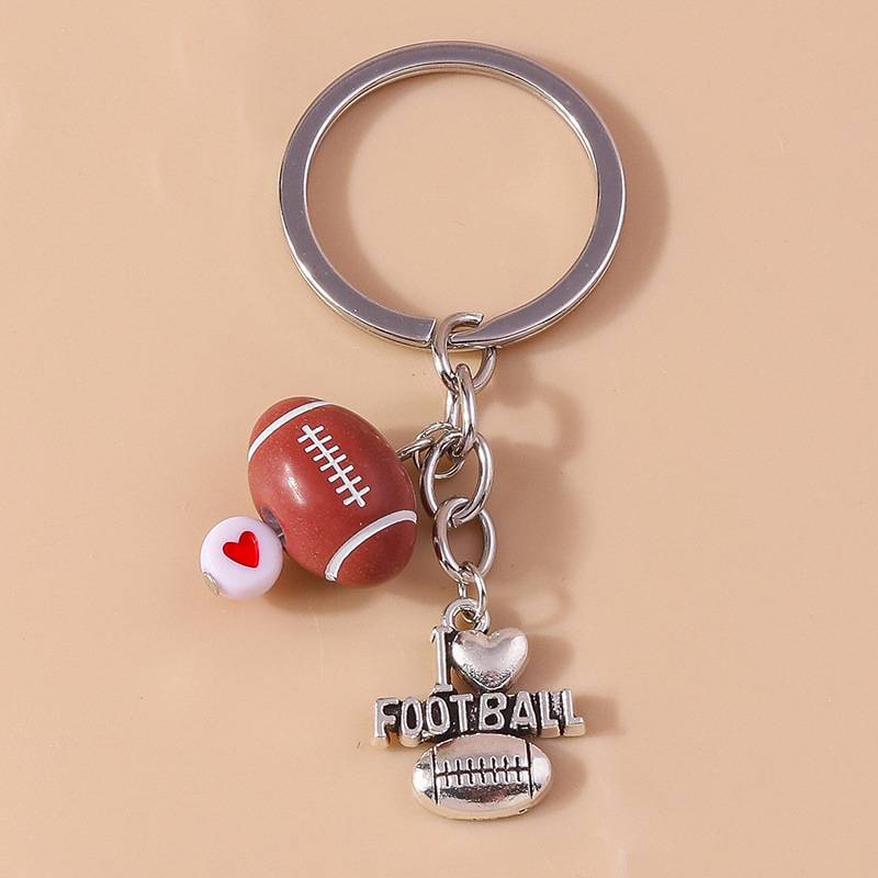 Creative Sports Balls Key Buckle Pebulsus Basketball Football Key Round Student Bag Student Bags Towing Children's Gifts