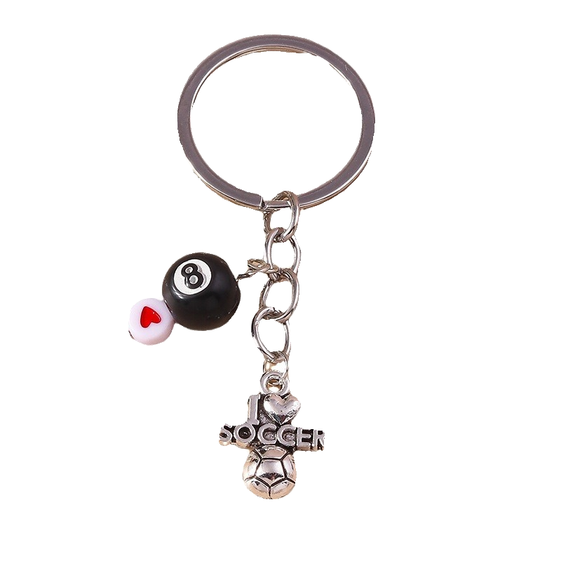 Creative Sports Balls Key Buckle Pebulsus Basketball Football Key Round Student Bag Student Bags Towing Children's Gifts