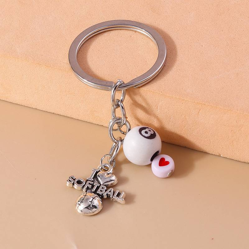 White 8 billiards (key ring)