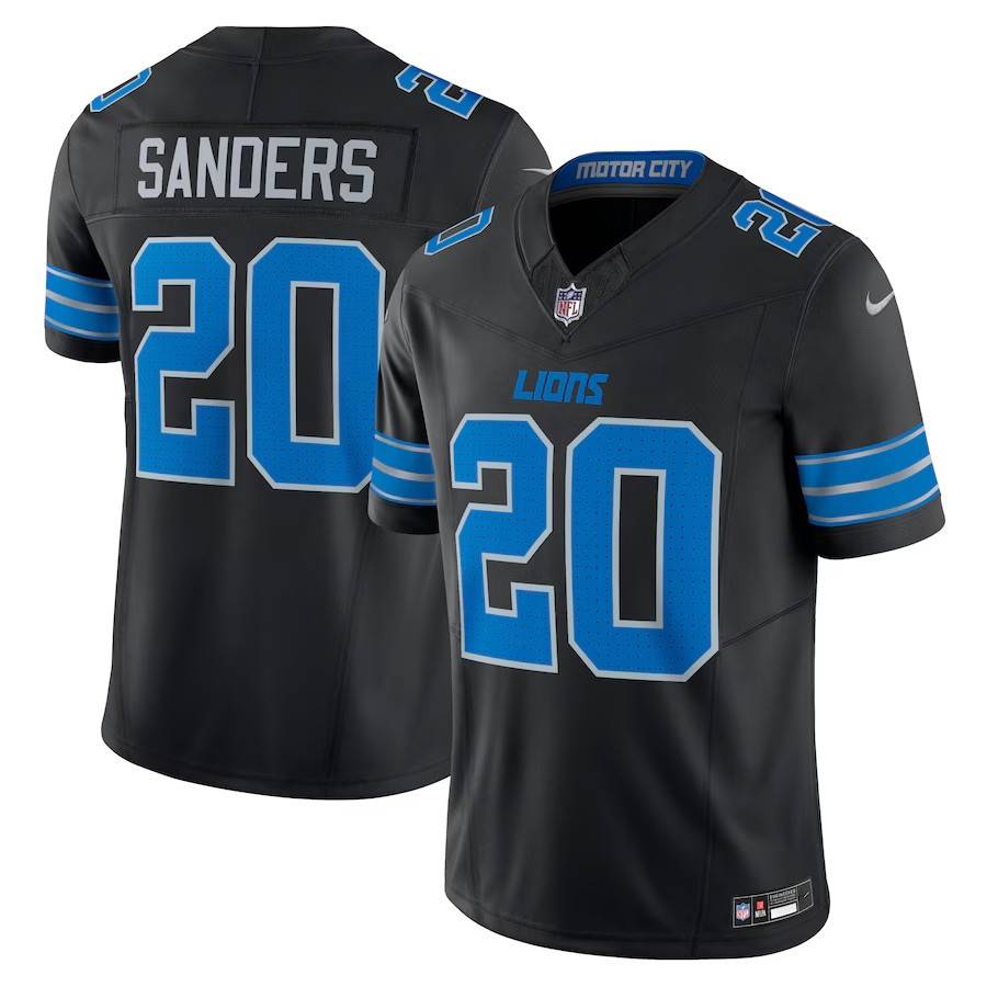 2024 new version of the NFL Detroit Lion team lions male and female children 20# Sanders rugby uniform