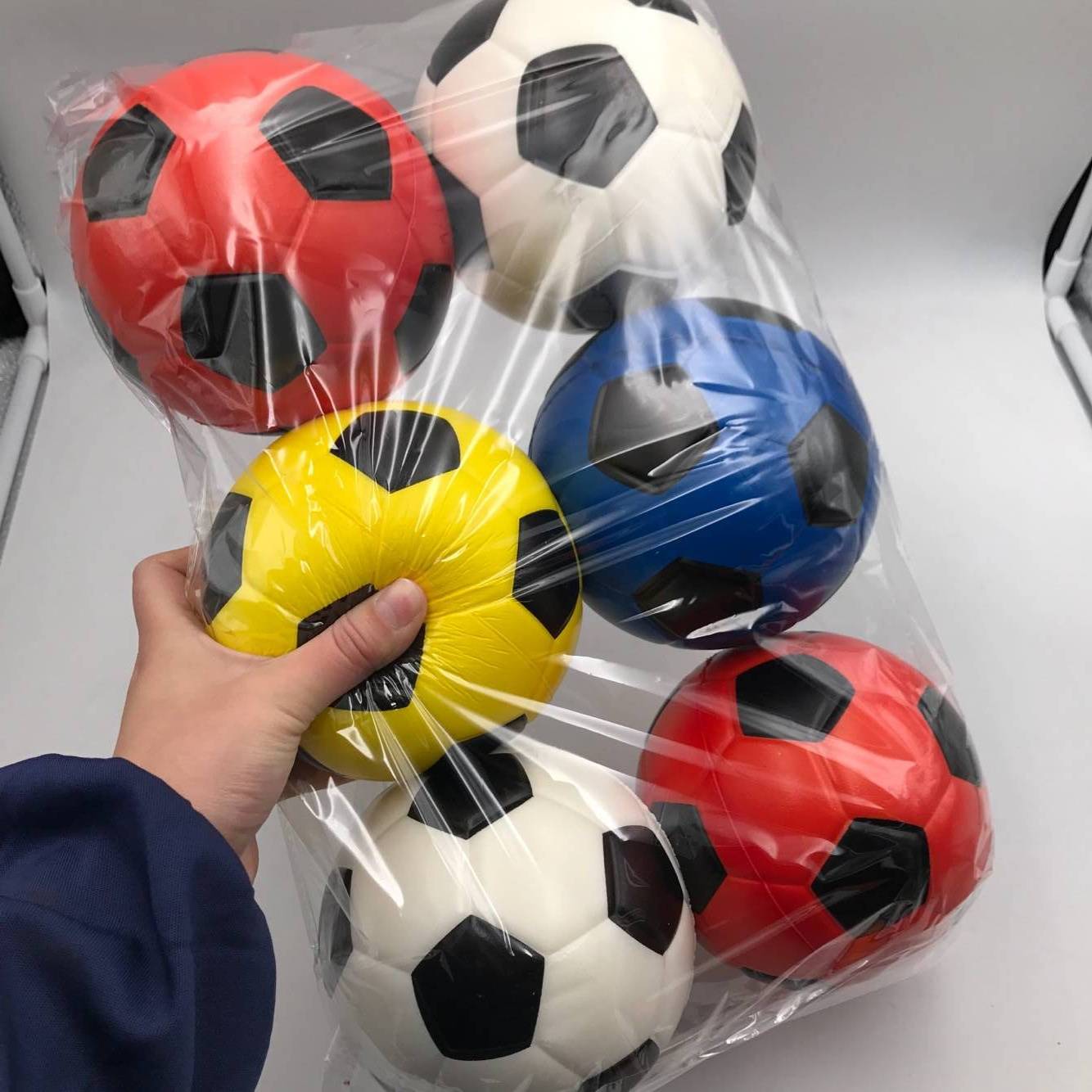 PU sponge solid soft ball gift combination 5 inch big basketball football football rugby children's toy elastic ball