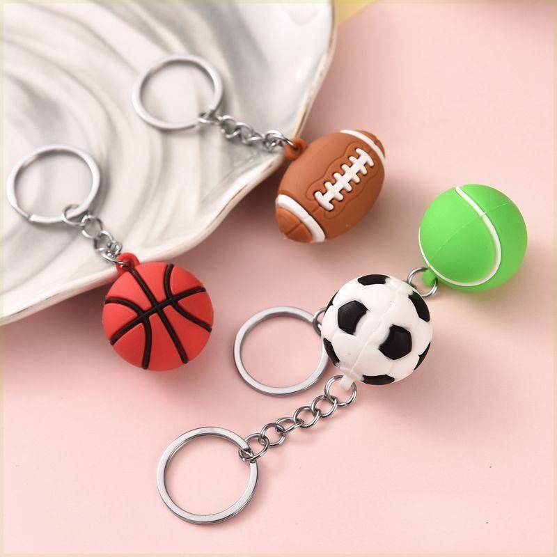 Simulation Ball Key Buckle Facky World Cup Football Basketball Rugby Tennis Pendant Fans Sports Sports Small Gifts