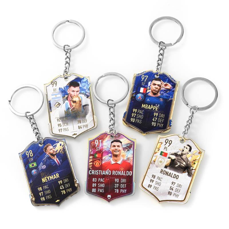 Player card pendant star participating in football keychain Carmesi Cirinel FAFI world mobile game