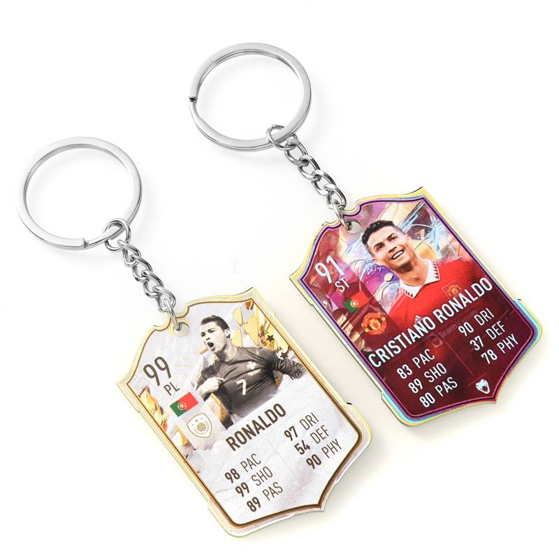 Player card pendant star participating in football keychain Carmesi Cirinel FAFI world mobile game