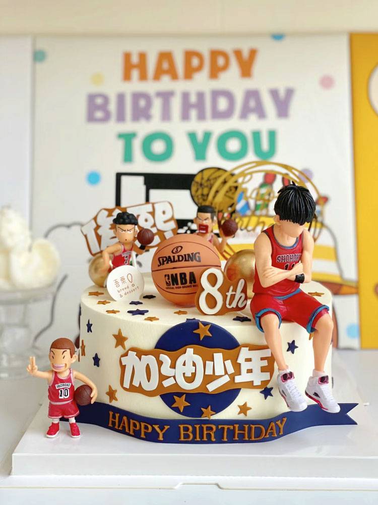 Basketball Football Cake Decoration Swing Net Red Basketball Basketball Sneakers Policy Birthday Dessert Plug -in