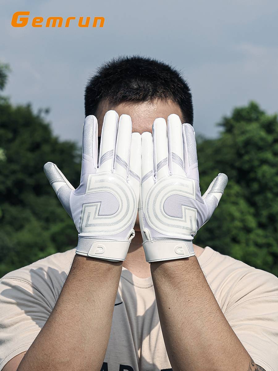 Gemrun rugby glove men and women silicone anti -skid training special waist flag American quarter -definition external gloves