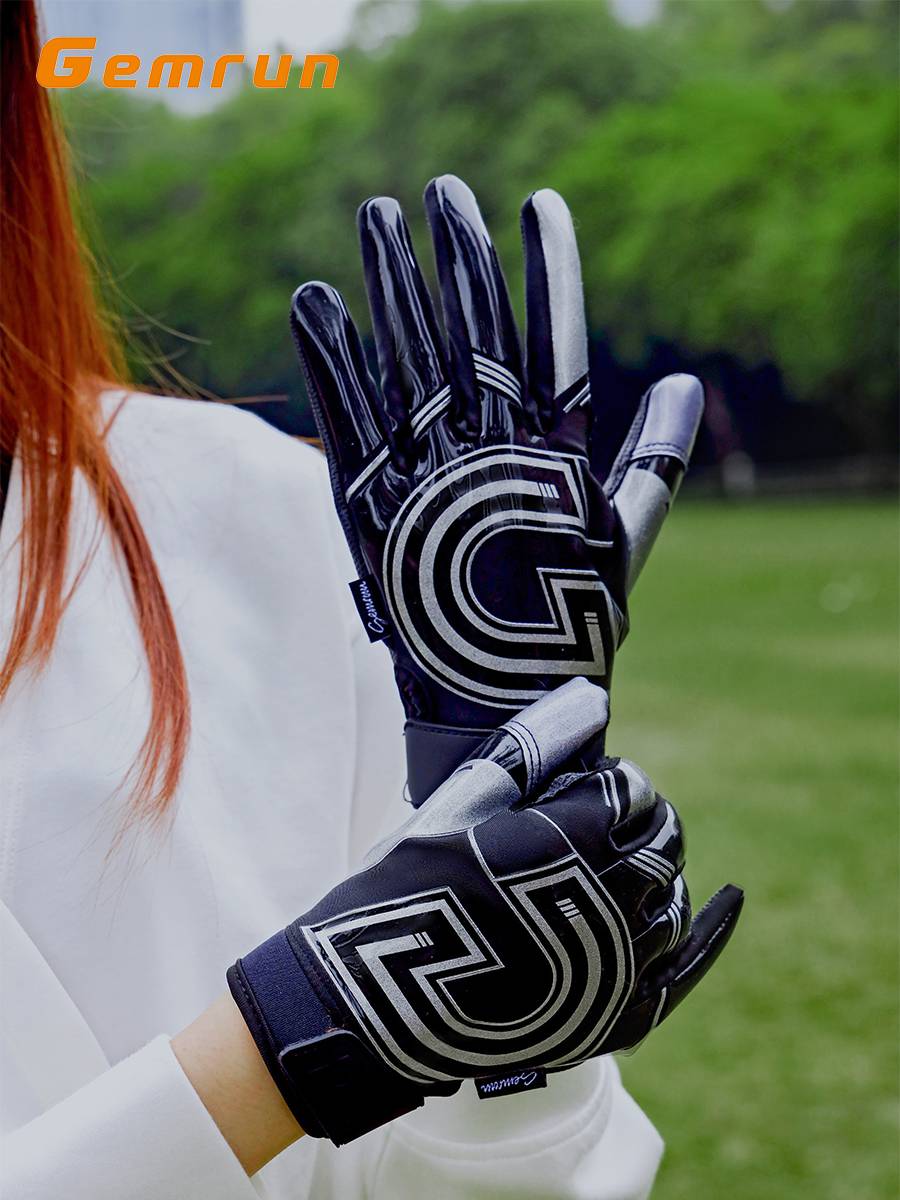 Gemrun rugby glove men and women silicone anti -skid training special waist flag American quarter -definition external gloves