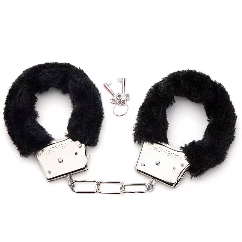 Thick metal handcuffs black