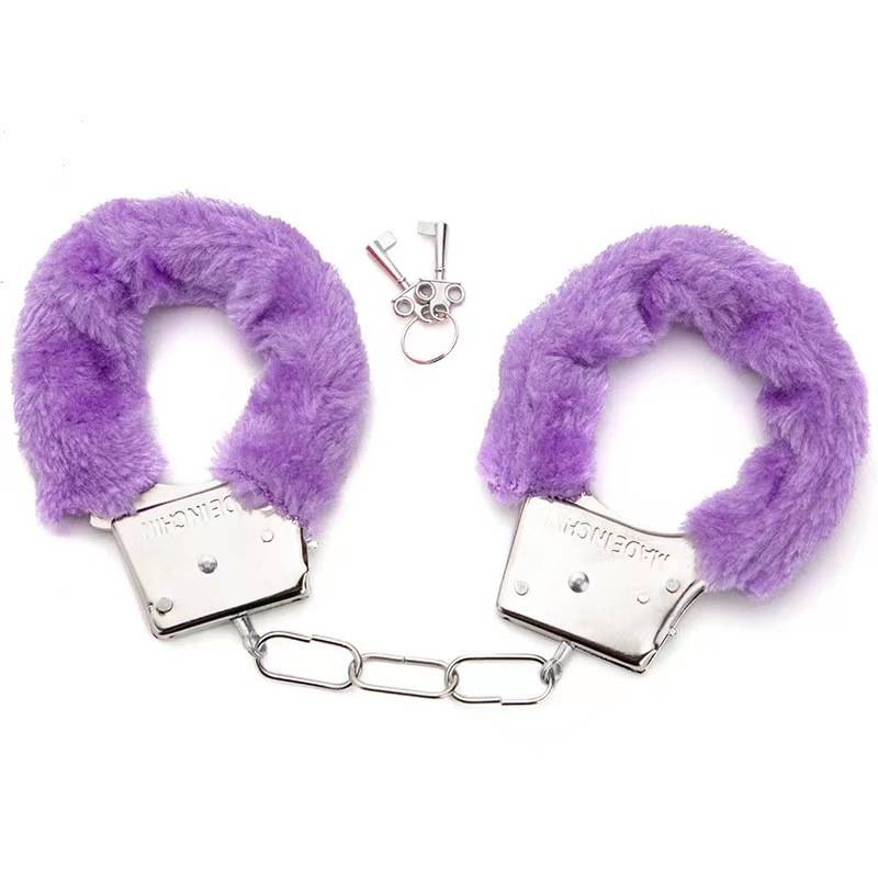 Thicker metal handcuffs purple