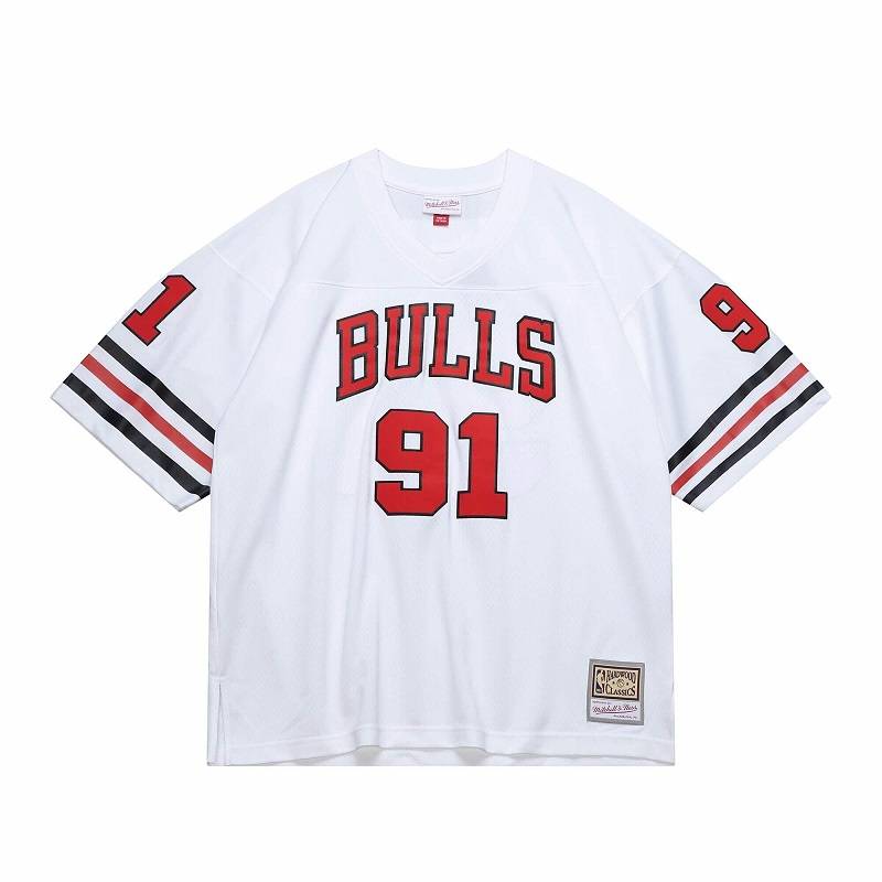 Mitchell & Net Mn Bull/Timberwolves and other American football rugby style short -sleeved T -shirts