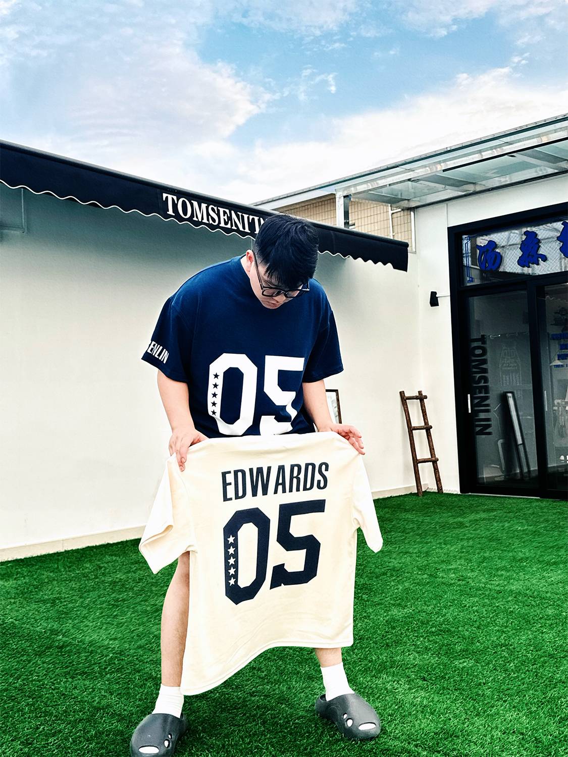 Tomsenlin Edward Rugby American Oversize retro jersey custom T -shirt short -sleeved couple model
