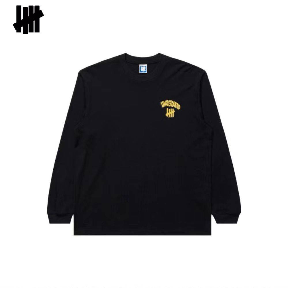 UNDEFEATED five bar classic loose and fun rugby design pattern patterns pure cotton long -sleeved T -shirt