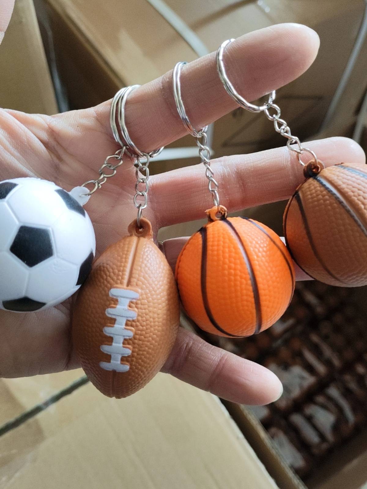 Sports goods gift toy pendant PU foam basketball small football football baseball love keychain pendant