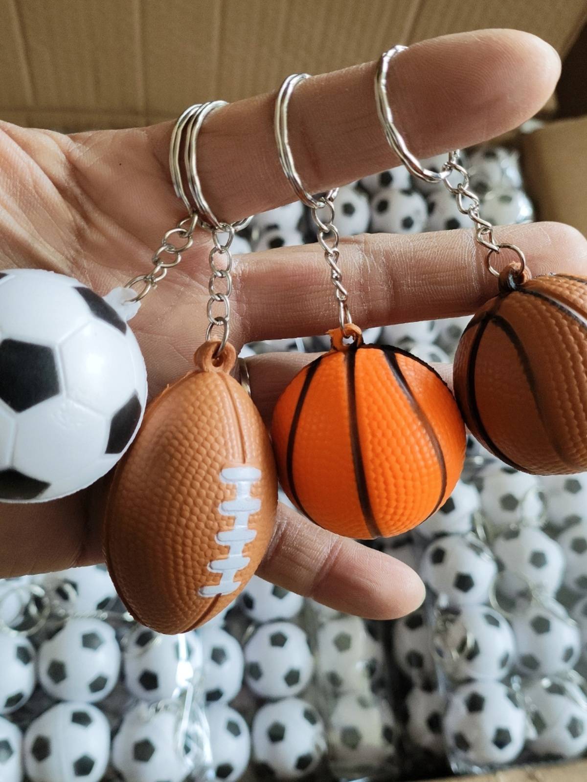 Sports goods gift toy pendant PU foam basketball small football football baseball love keychain pendant