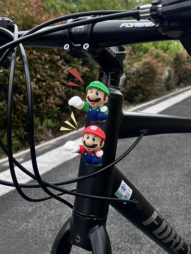 Cartoon Mario bicycle decorative riding mountain vehicleless glue racing car handle handlebar to decorate DIY accessories