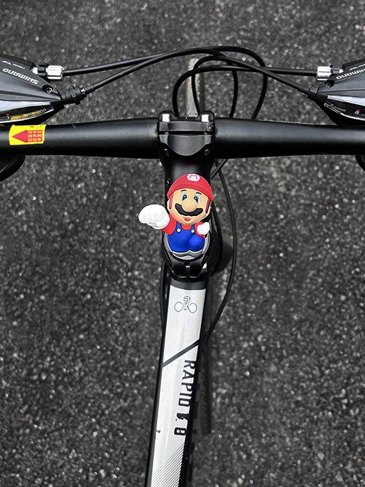 Cartoon Mario bicycle decorative riding mountain vehicleless glue racing car handle handlebar to decorate DIY accessories