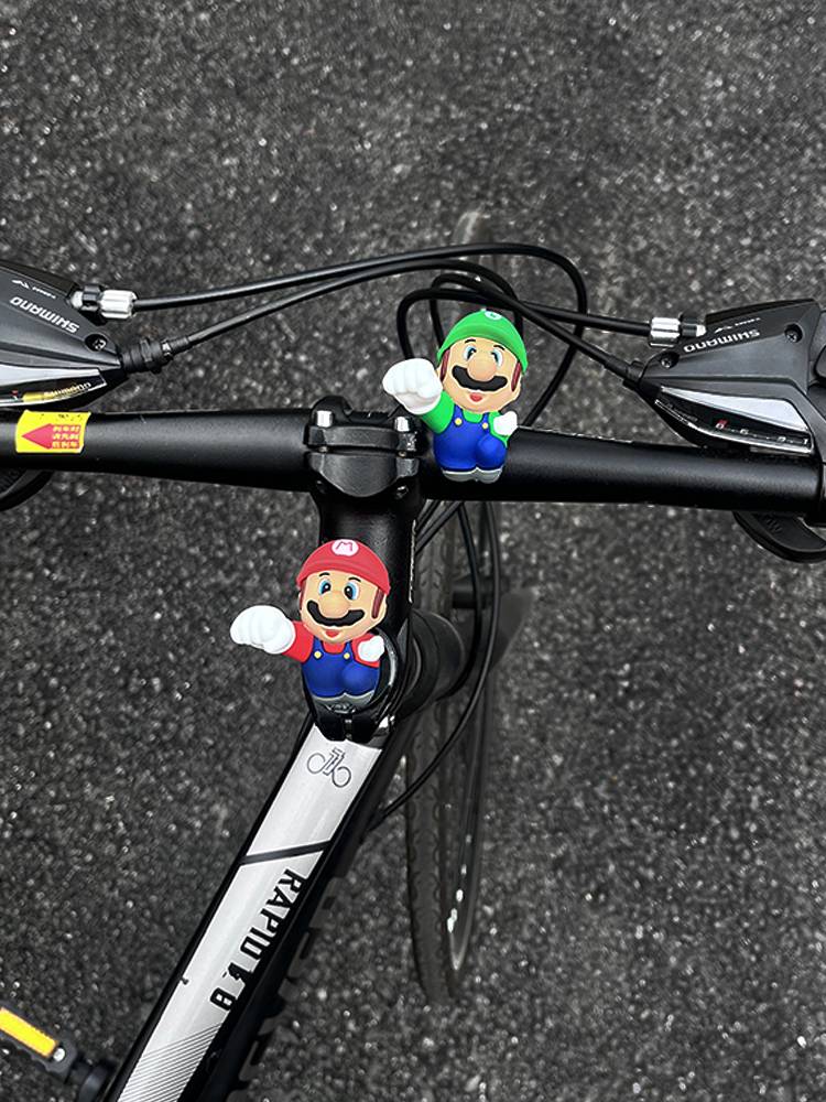 Cartoon Mario bicycle decorative riding mountain vehicleless glue racing car handle handlebar to decorate DIY accessories