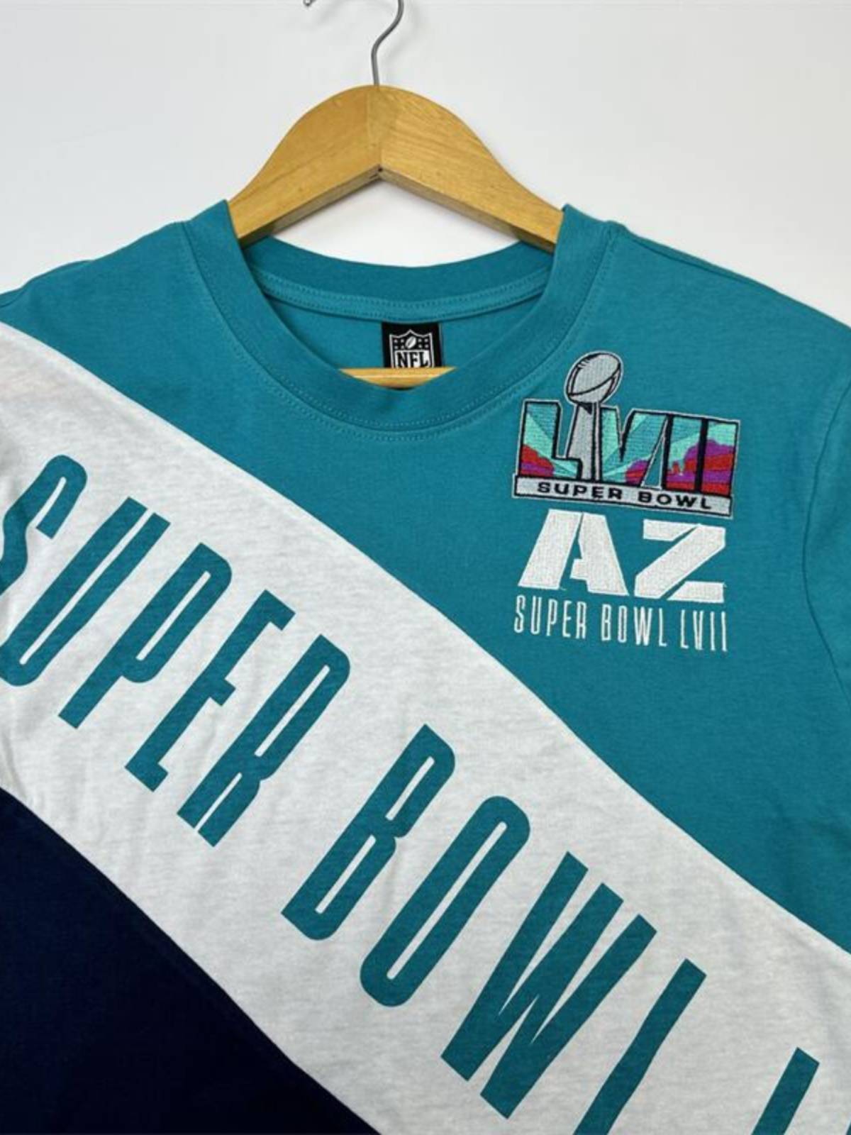 Tail Men's summer cotton round neck short -sleeved T -shirt three -color stitching large size embroidered rugby super bowl