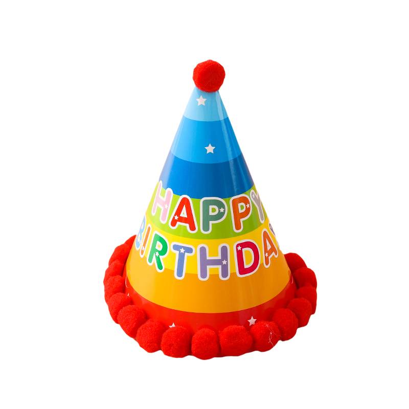 Birthday hat Children Baby Babies Decoration Mao Caps cartoon animals color striped hats Rainbow color hat