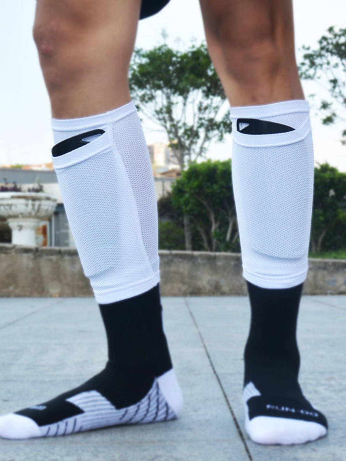 Two -layer football socks cover leg board children's special elementary school students protecting calf fixed set kick football adult male protective gear