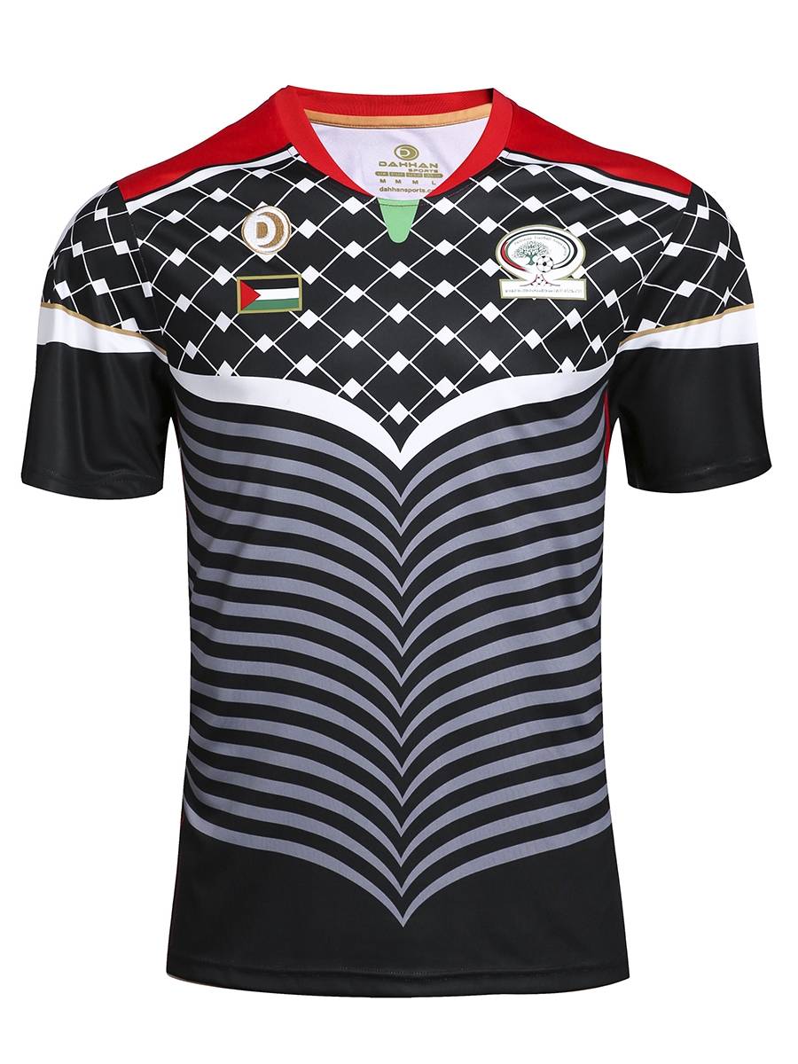 2023 Palestine's main away olive service short -sleeved men's jersey Palestinian Rugby Jersey