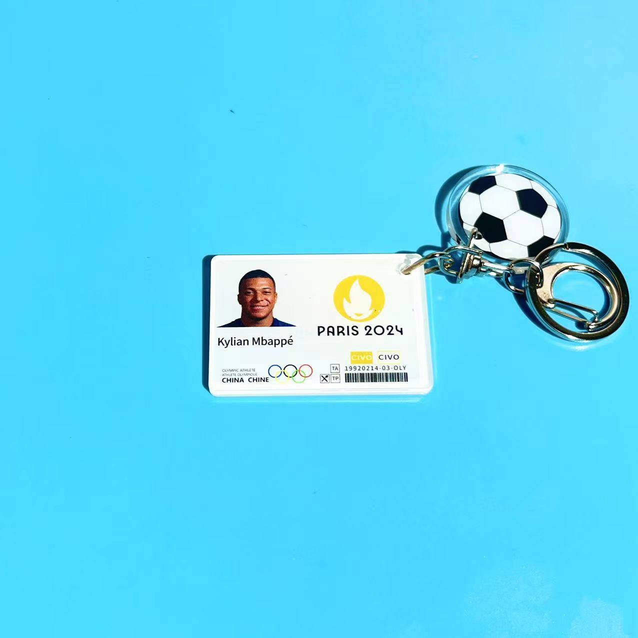 C Ronmesne Malr World Cup Football Key Buckle Paris Card Card Pendant Backpaccament Barbone Decoration
