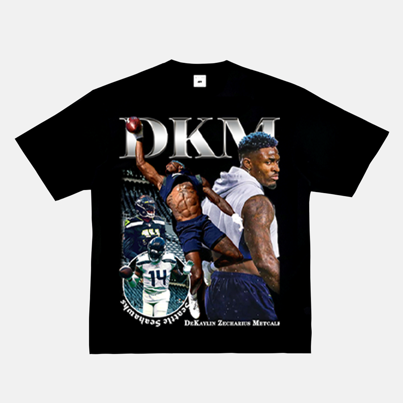 Rugby OBJ short -sleeved NFL star portrait print T -shirt American retro small neckline top vintage