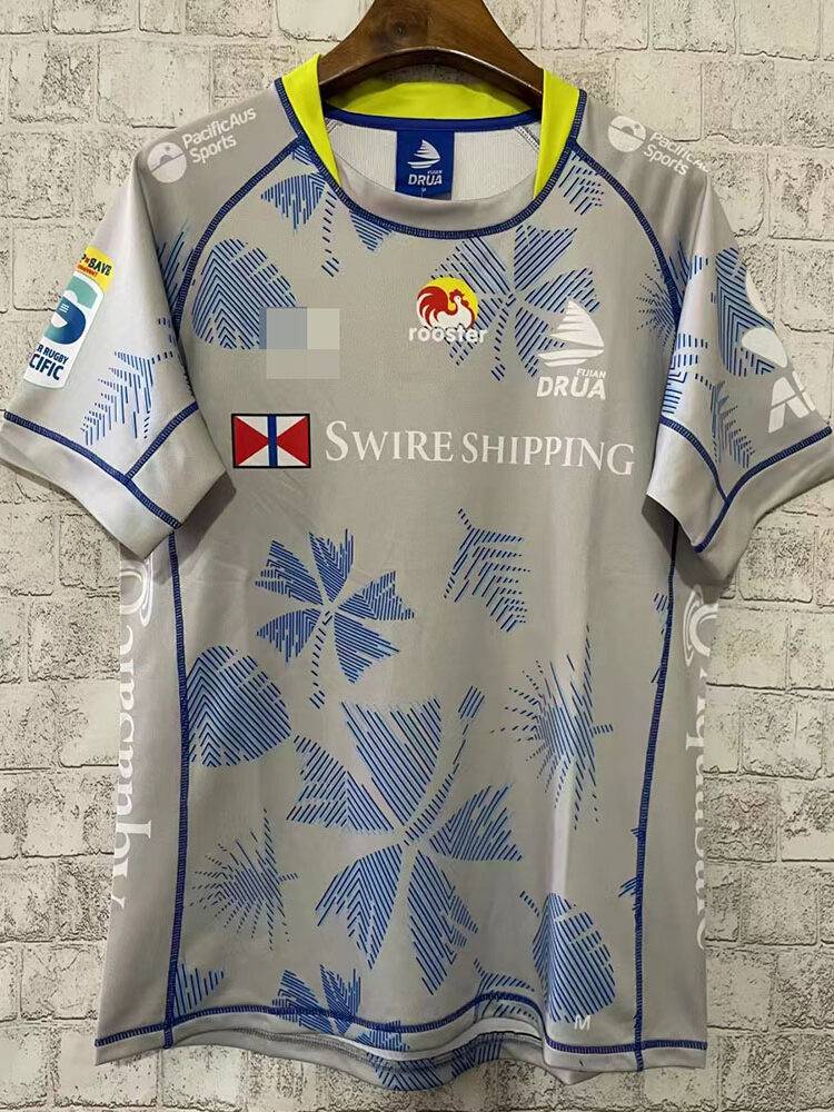 2024 Fiji 7 -person -owned cuffless vest rugby clothing short -sleeved training suit Fiji Rugby Jersey