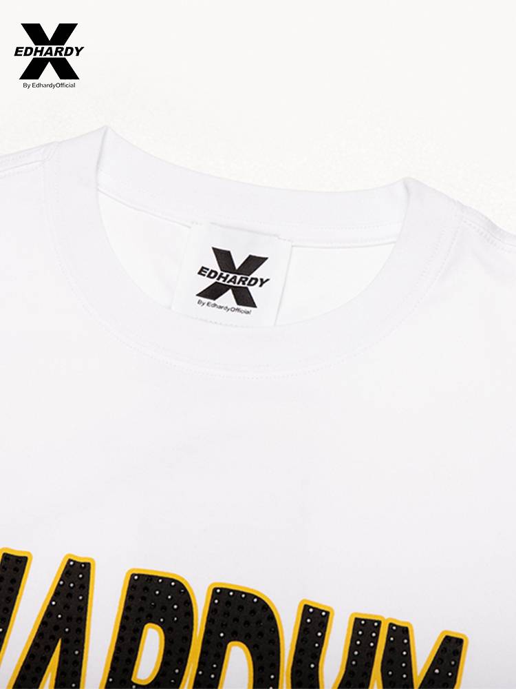 EdhardyX new summer rugby hot drill trend men and women pure cotton round neck short -sleeved T -shirts