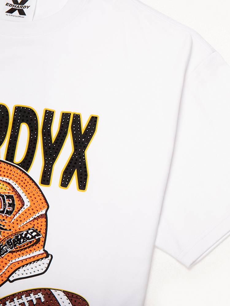 EdhardyX new summer rugby hot drill trend men and women pure cotton round neck short -sleeved T -shirts