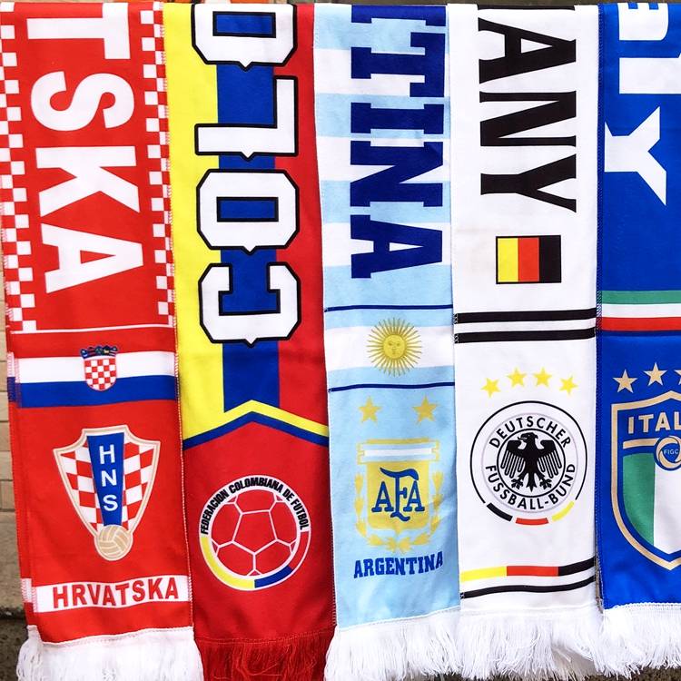 Brazil England Portugal Spanish football scarf surrounding Argentine Switzerland fanswells swing towel