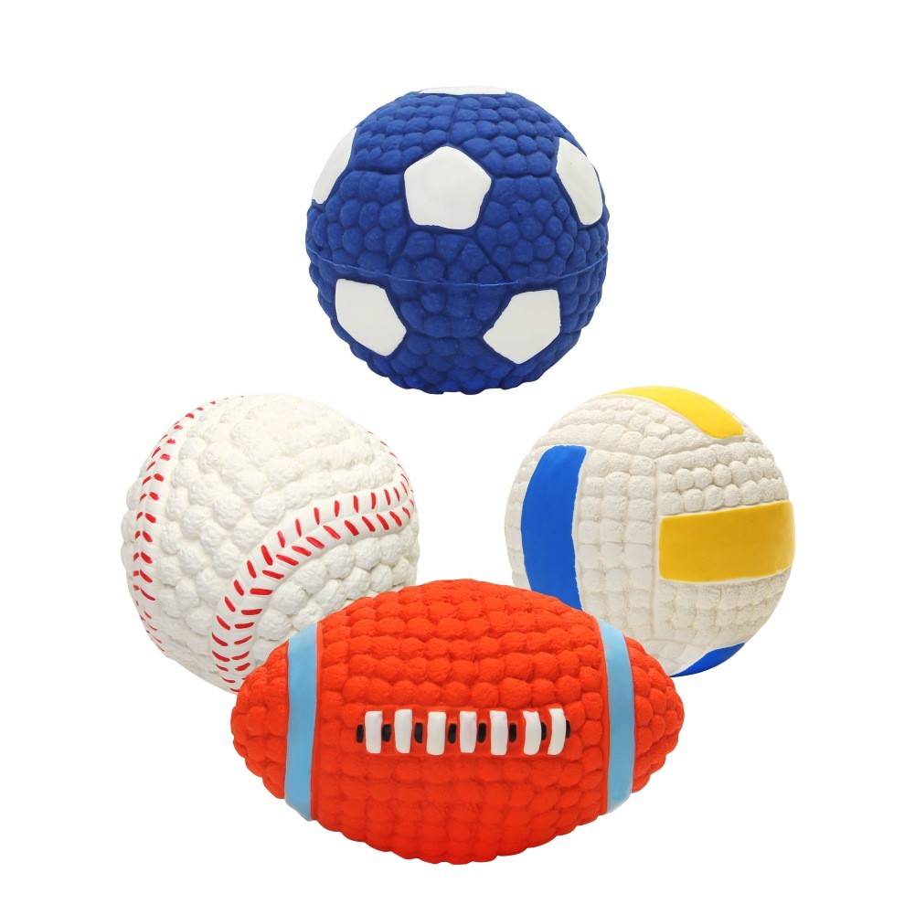 Yitte pet products latex football football series puppies grinding teeth, sound ball, interactive boring dog toys