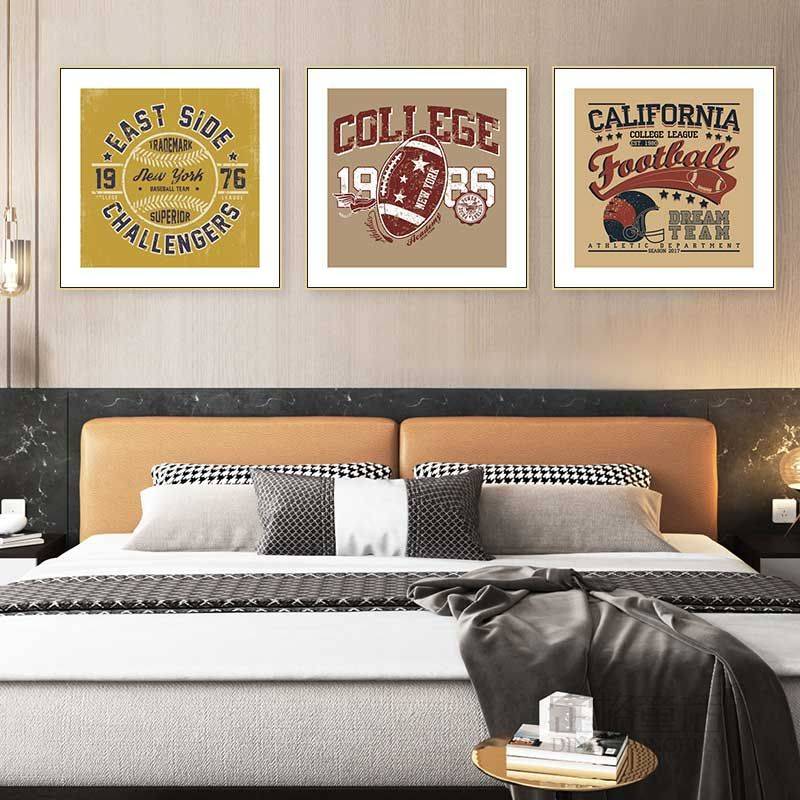 Baseball hanging painting sports products shop gymnasium American -style football rugby spherical ball children's room bedroom murals