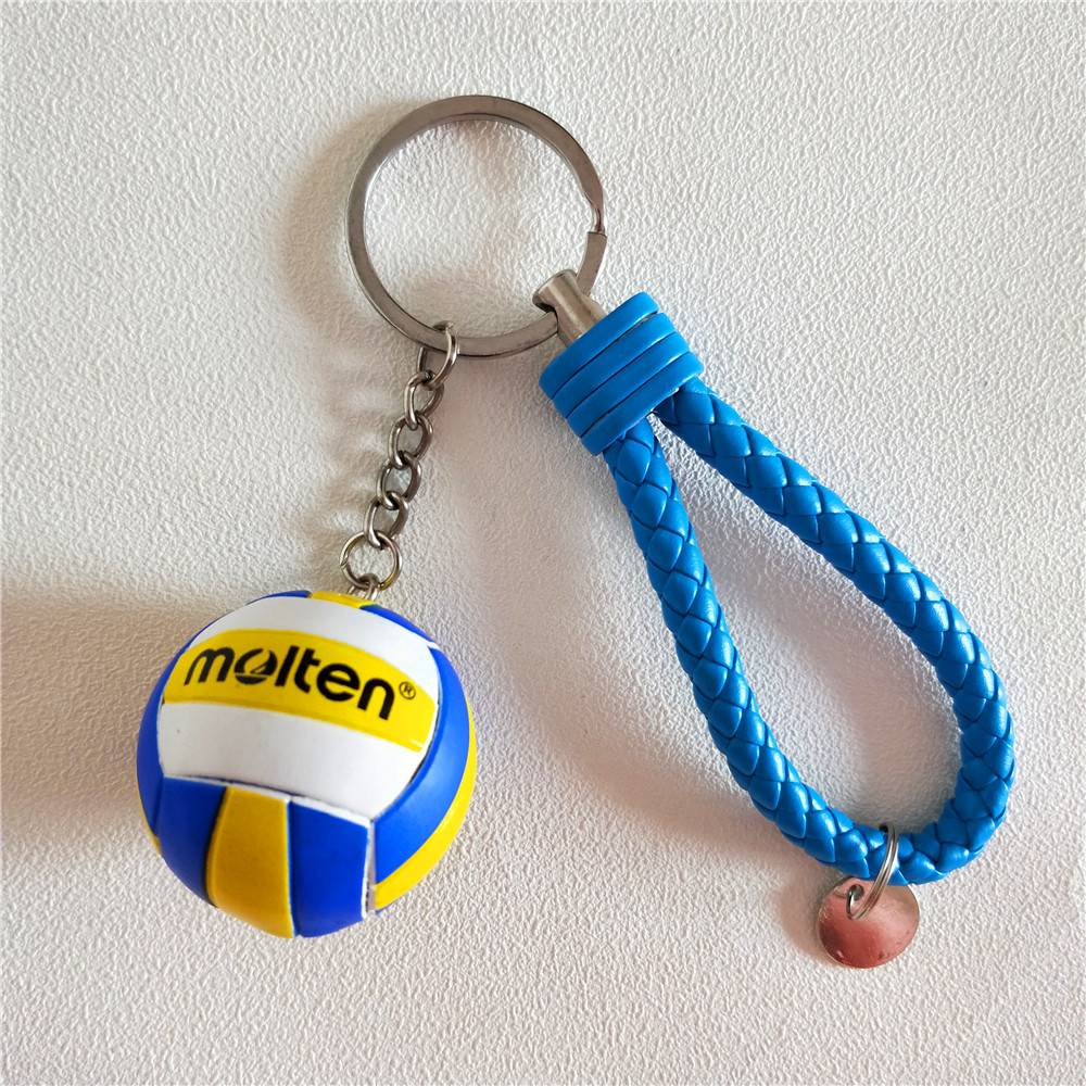 Sports basketball keychain volleyball key ring rugby football bag pendant ball car key fans