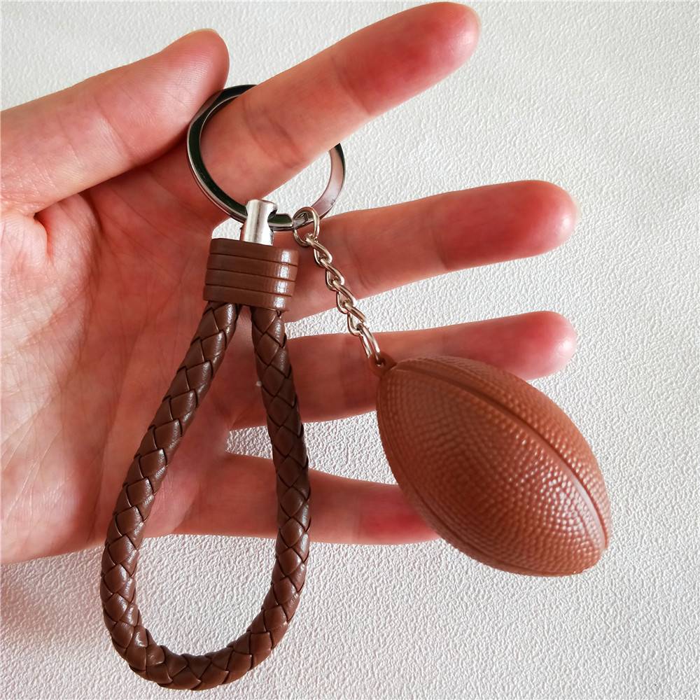 Sports basketball keychain volleyball key ring rugby football bag pendant ball car key fans
