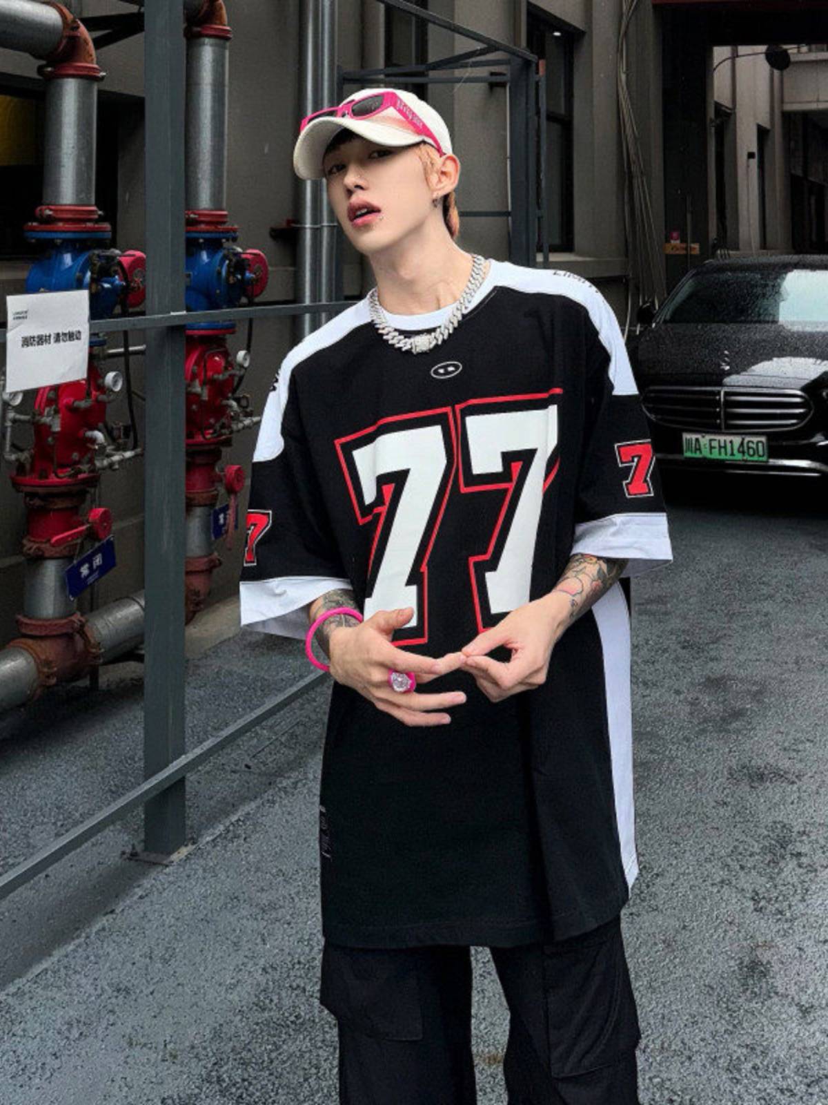 American ice hockey clothing short -sleeved men's summer stitching basketball rugby jacket T -shirt heavy pound couple jersey half -sleeved