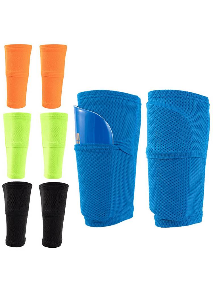 Professional elastic football leg protection panel double -layer pocket sleeve sleeve adult child protection plug -in anti -slip sports sock set