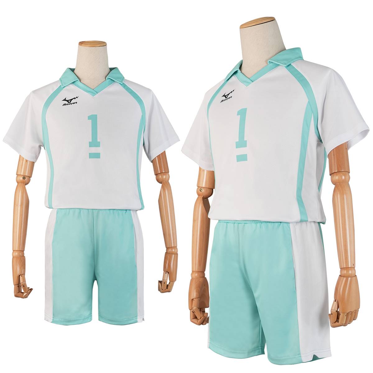 Holouncoser Little Oujia Volleyball COS Green Leaf and Sichuan Tori Qingye City West short -sleeved sportswear with pockets