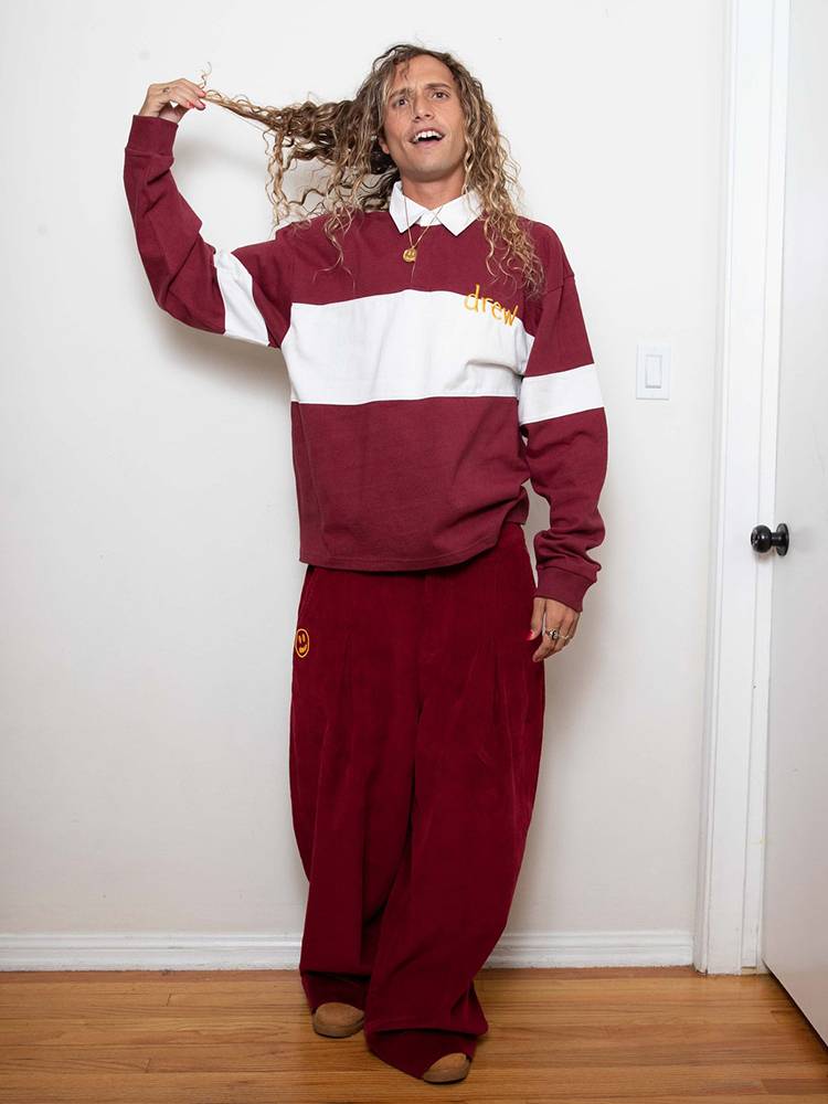 Drew House Hand -painted Mascot Smile Face Rugby Polo Shirt