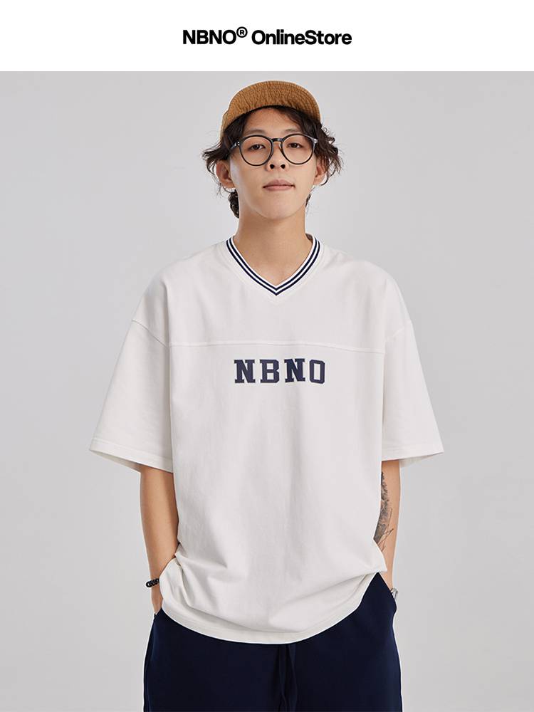 Onepet American tide brand heavy T -shirt men 2024 summer rugby sports short -sleeved casual short sleeve and half -sleeved