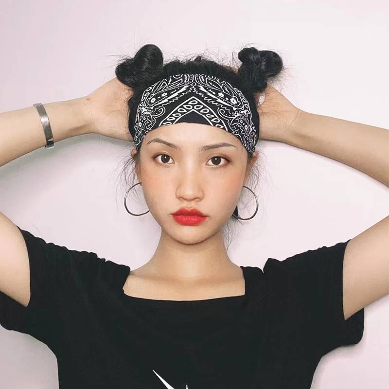 Great scarf lumbar fruit hip -hop hiphop headscarf hip -hop hair with wild retro scarf fences and neck tide autumn and winter