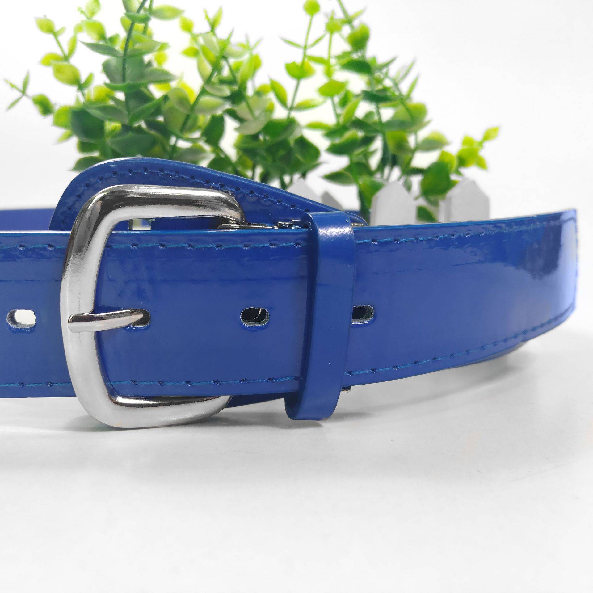 Blue silver buckle mirror surface