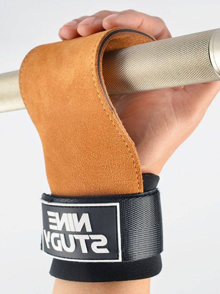 Hard pull help with female fitness gloves, binding, holding the palm of the cowhide anti -skid wrist protection to protect the cocoon