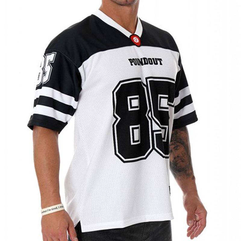 Rugby and loose short -sleeved hip hop hip -hop European and American street baseball men and women Harajuku fitness T -shirt men's speed dry code jersey